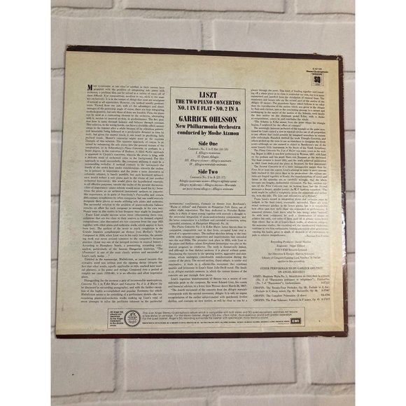 Classical Vinyl Franz Liszt 1st and 2nd Piano Concertos performed by Garrick Ohl - Picture 9 of 10